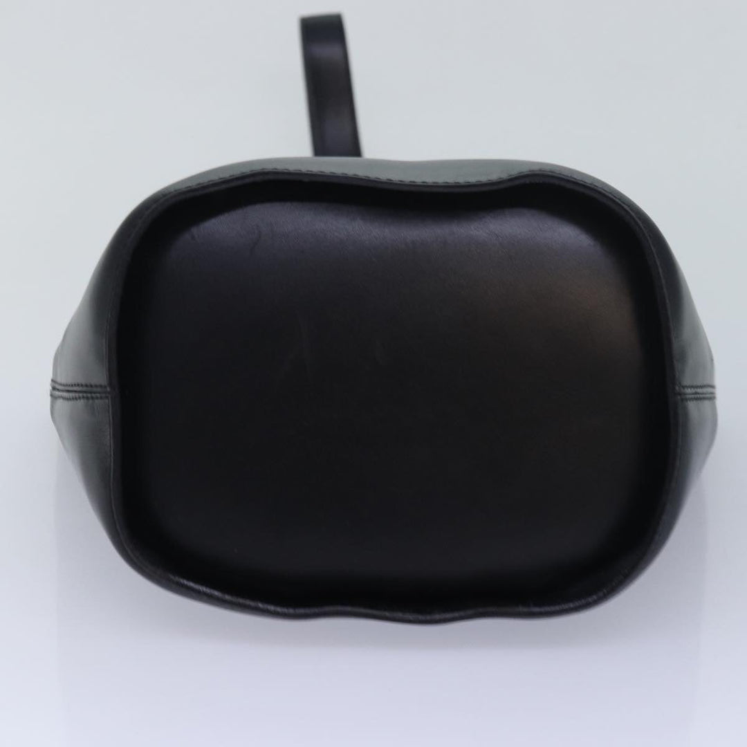 Celine Circle Hand Bag Leather Black Auth ar12160