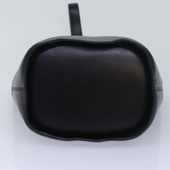 Celine Circle Hand Bag Leather Black Auth ar12160