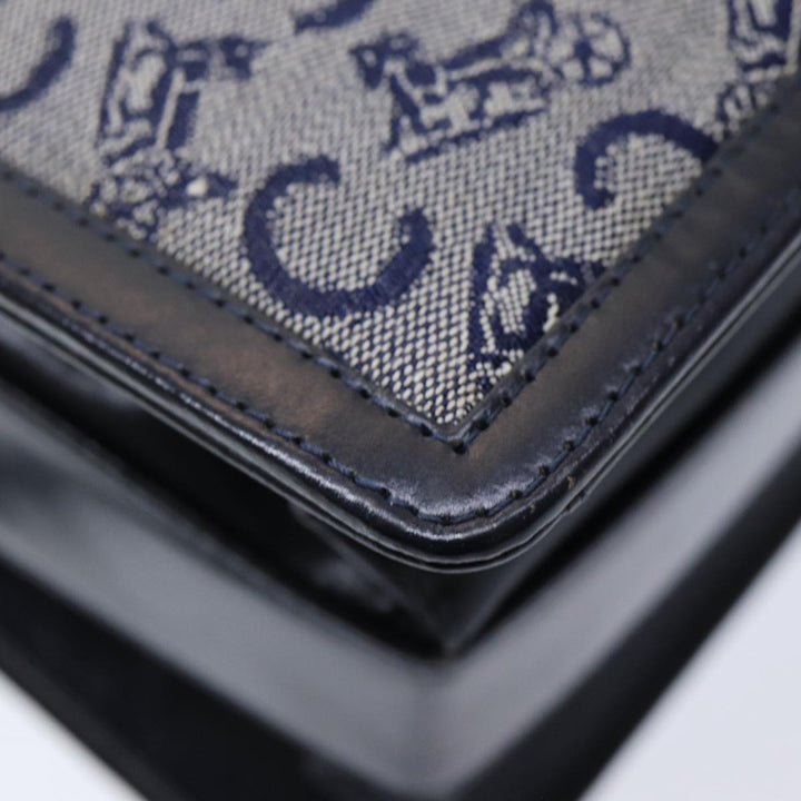 Celine C Sulky Shoulder Bag Canvas Navy Auth ar12162