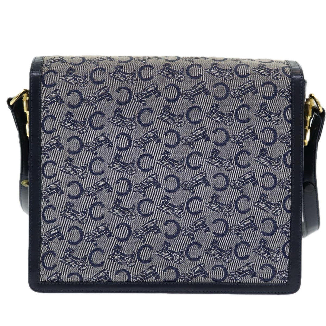Celine C Sulky Shoulder Bag Canvas Navy Auth ar12162