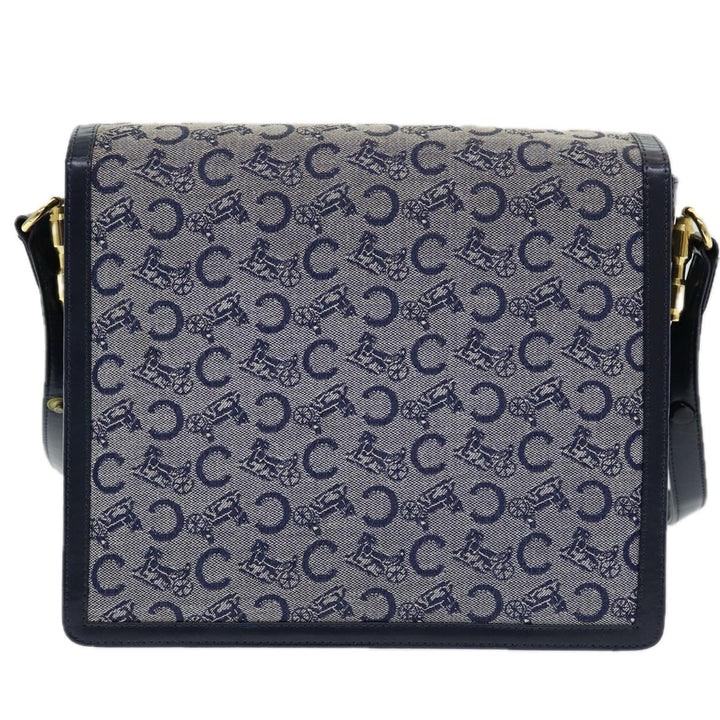 Celine C Sulky Shoulder Bag Canvas Navy Auth ar12162