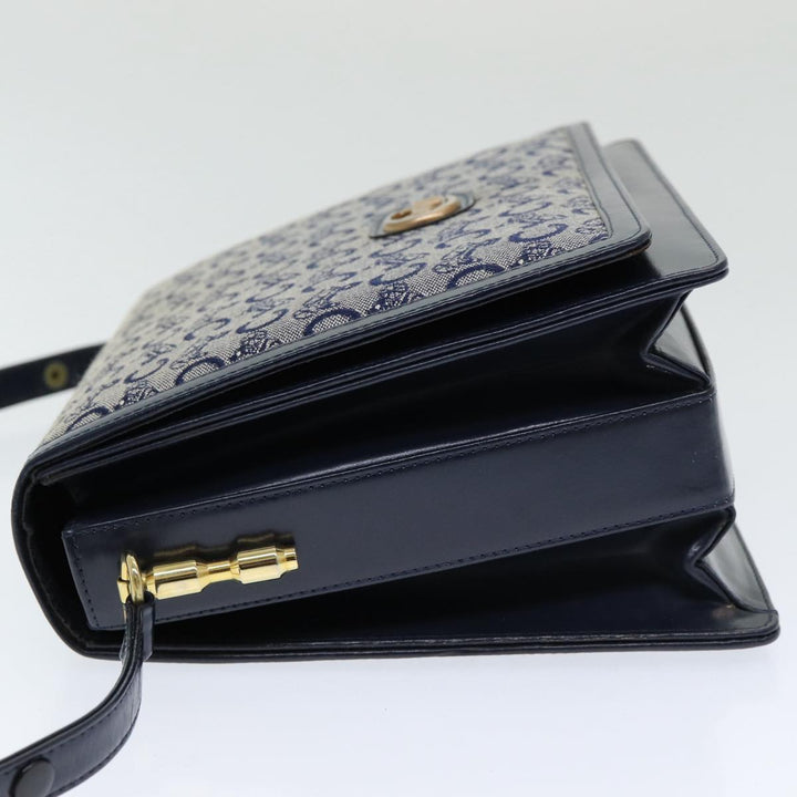 Celine C Sulky Shoulder Bag Canvas Navy Auth ar12162