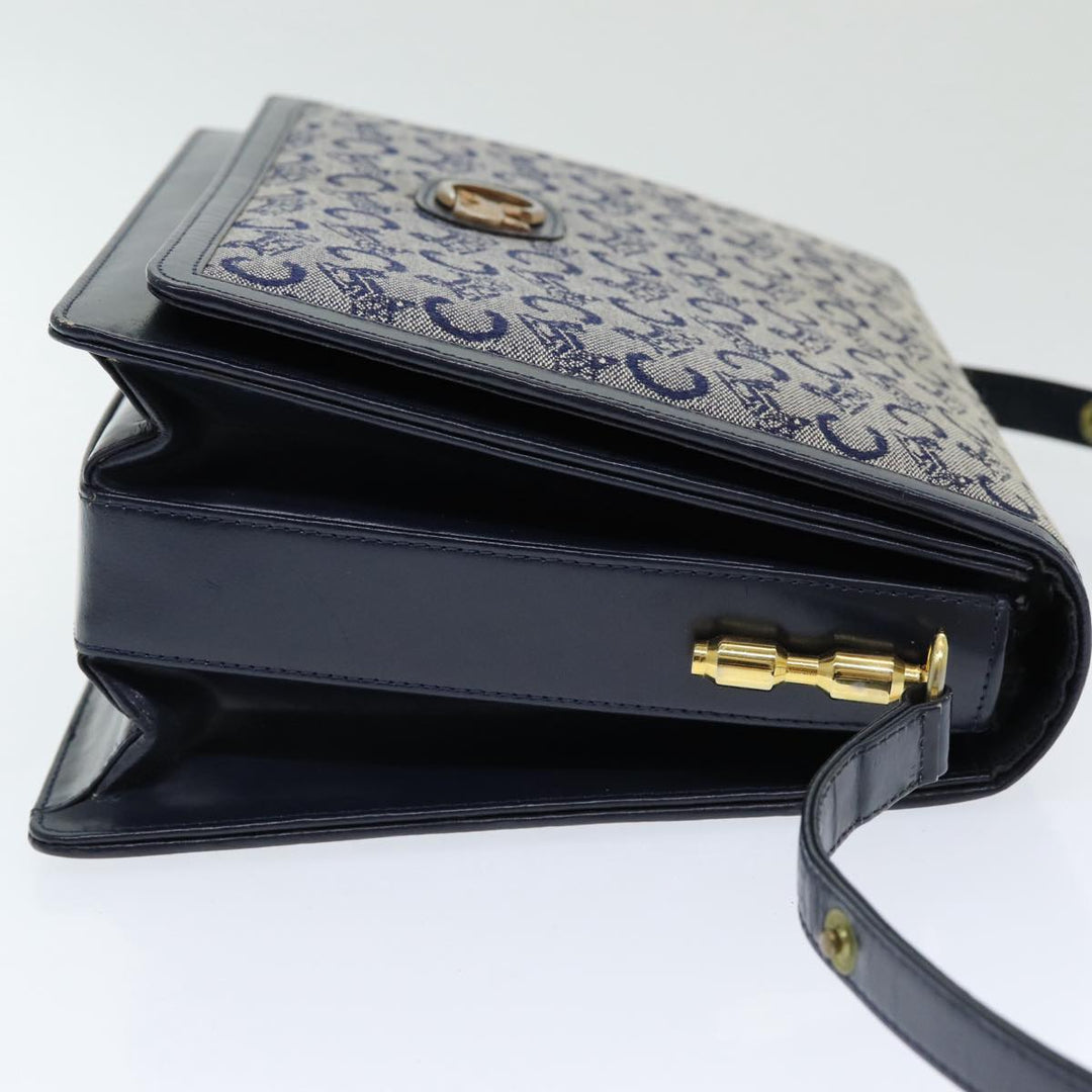 Celine C Sulky Shoulder Bag Canvas Navy Auth ar12162