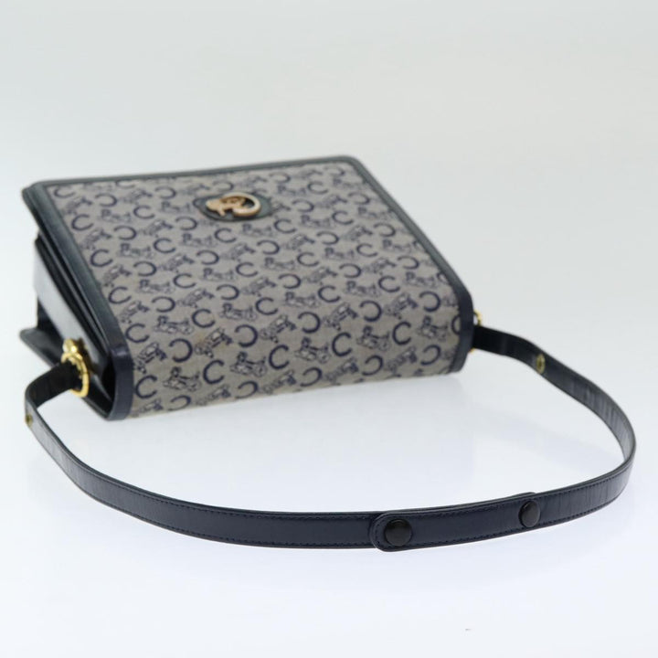 Celine C Sulky Shoulder Bag Canvas Navy Auth ar12162