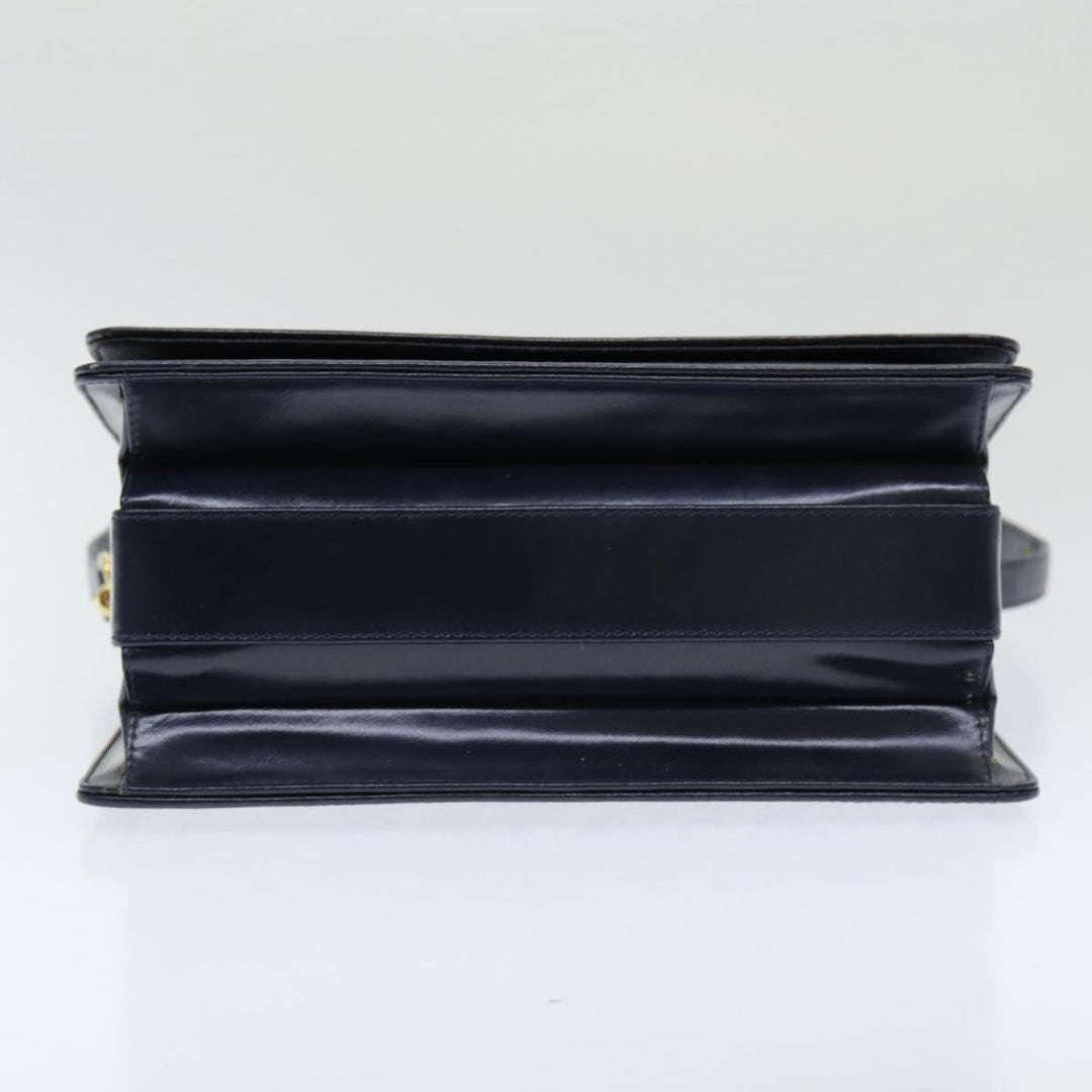 Celine C Sulky Shoulder Bag Canvas Navy Auth ar12162