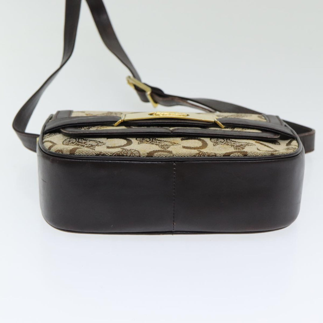 Celine C Sulky Shoulder Bag Canvas Beige Auth ar12163