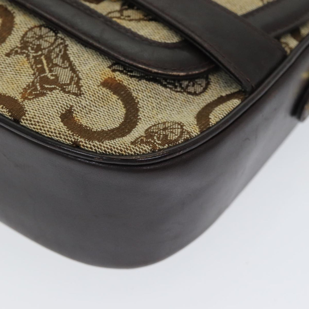Celine C Sulky Shoulder Bag Canvas Beige Auth ar12163