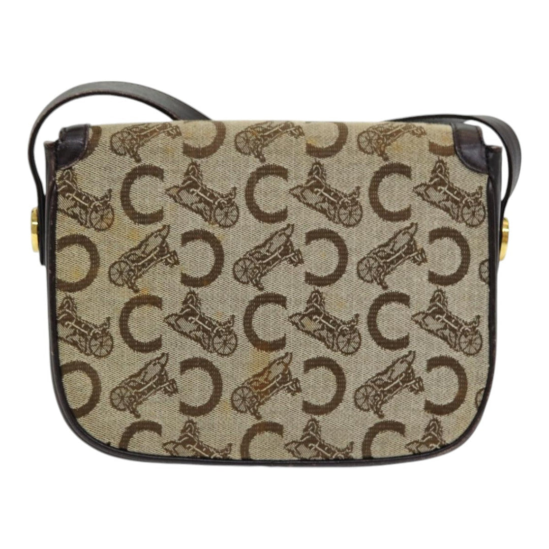 Celine C Sulky Shoulder Bag Canvas Beige Auth ar12163