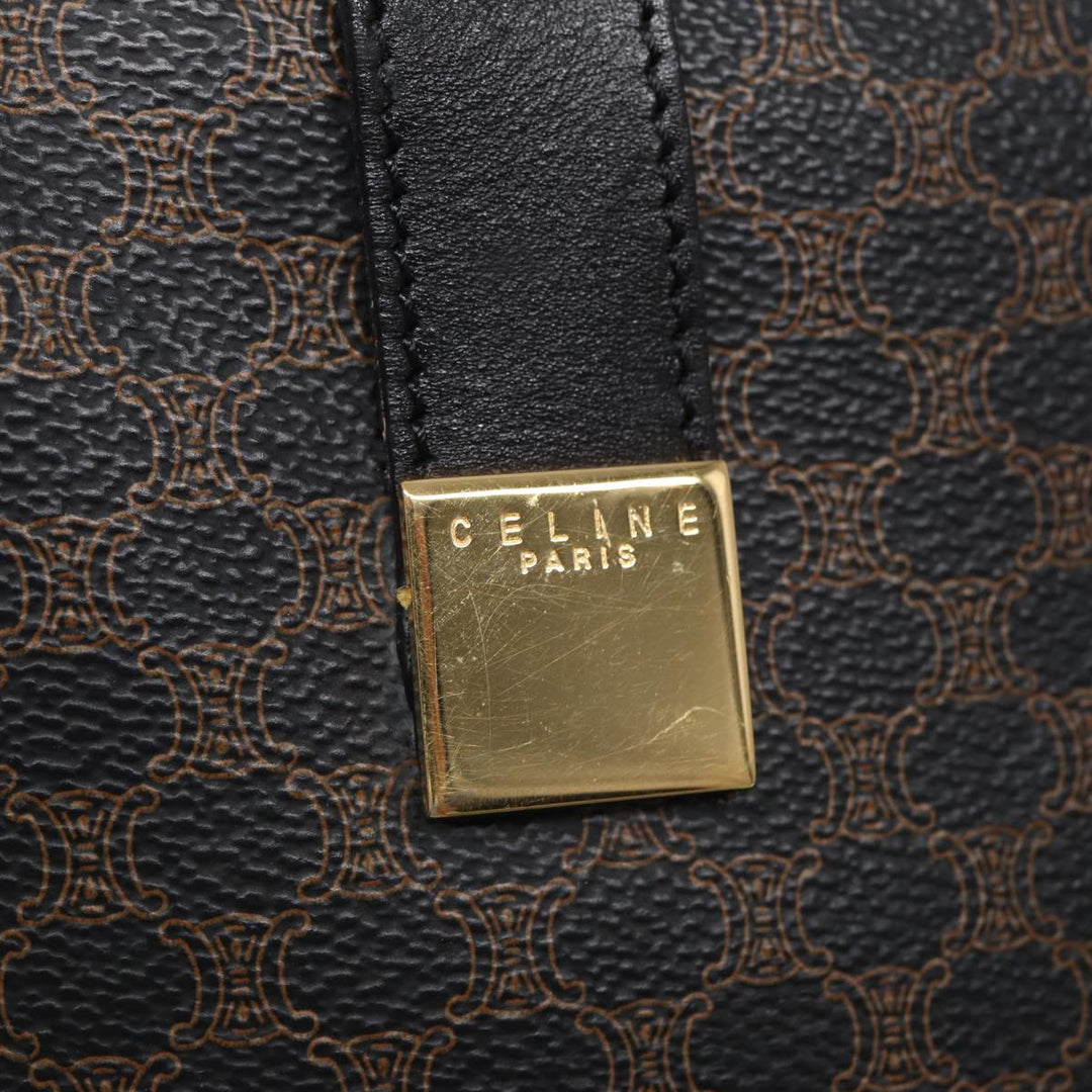 Celine Macadam Canvas Tote Bag PVC Black Auth ar12226