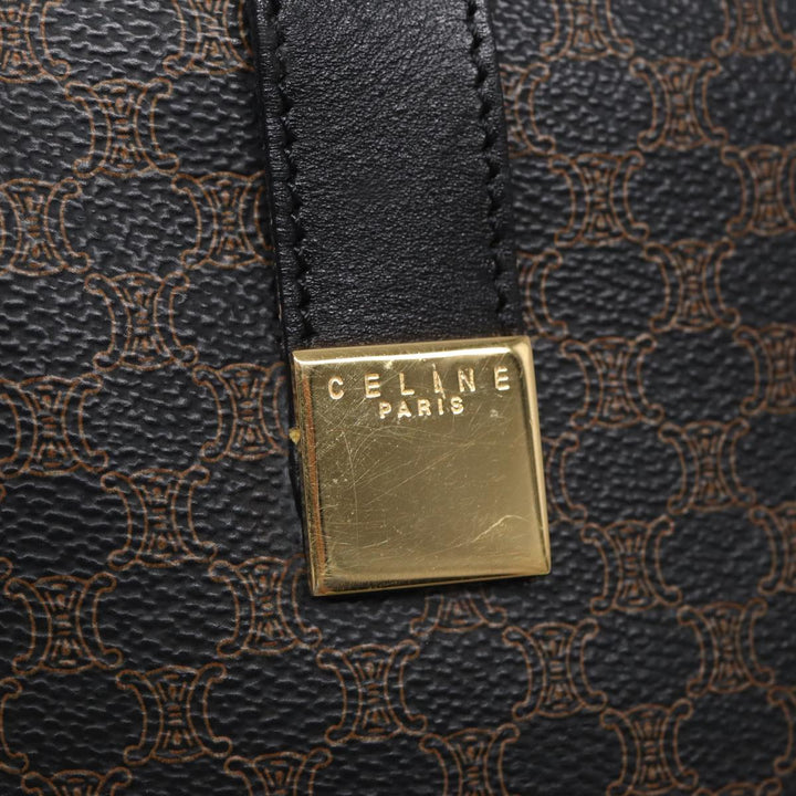 Celine Macadam Canvas Tote Bag PVC Black Auth ar12226