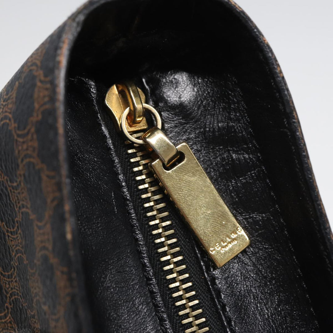 Celine Macadam Canvas Tote Bag PVC Black Auth ar12226
