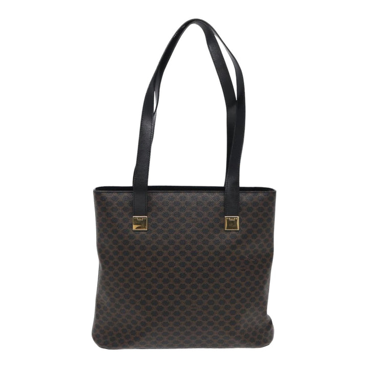 Celine Macadam Canvas Tote Bag PVC Black Auth ar12226