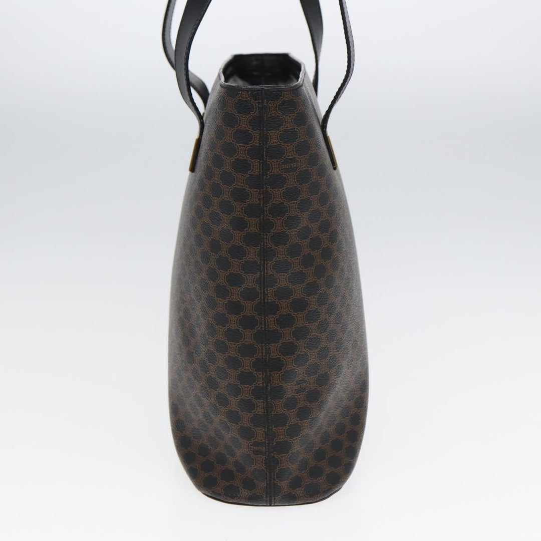Celine Macadam Canvas Tote Bag PVC Black Auth ar12226