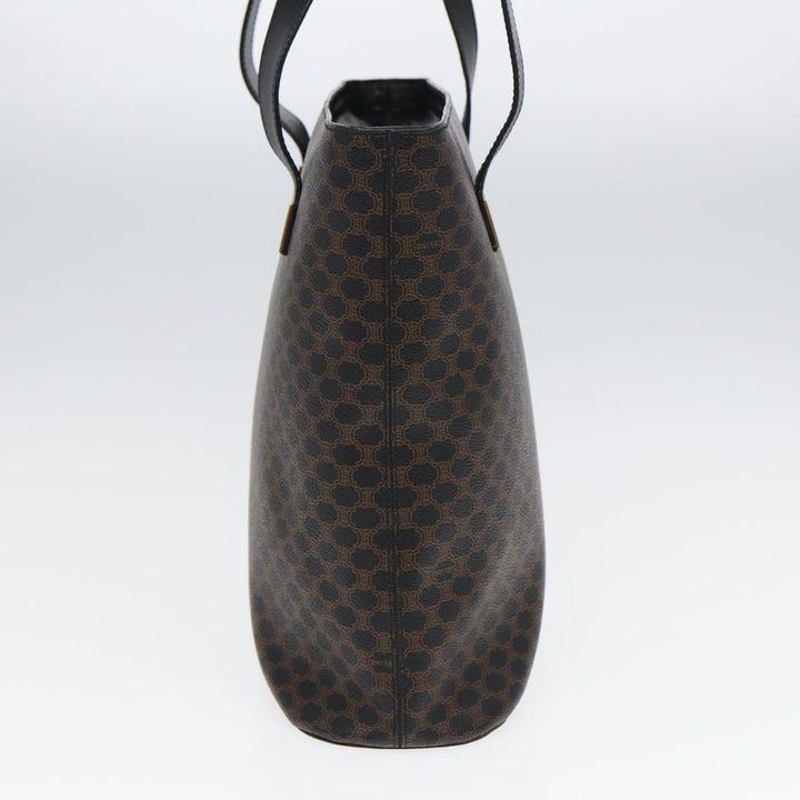 Celine Macadam Canvas Tote Bag PVC Black Auth ar12226