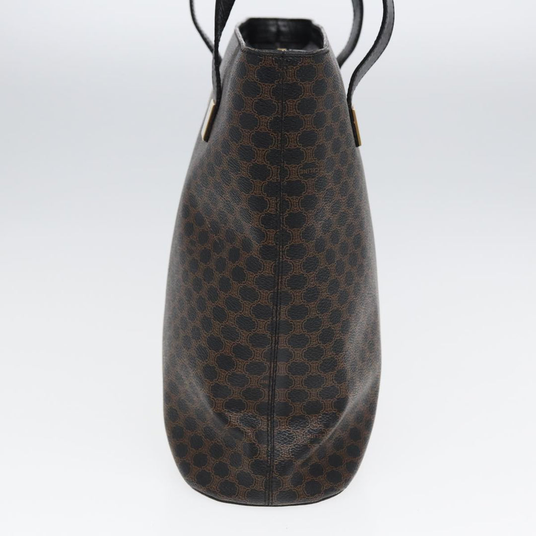 Celine Macadam Canvas Tote Bag PVC Black Auth ar12226