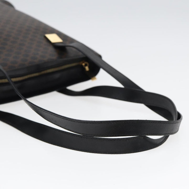Celine Macadam Canvas Tote Bag PVC Black Auth ar12226