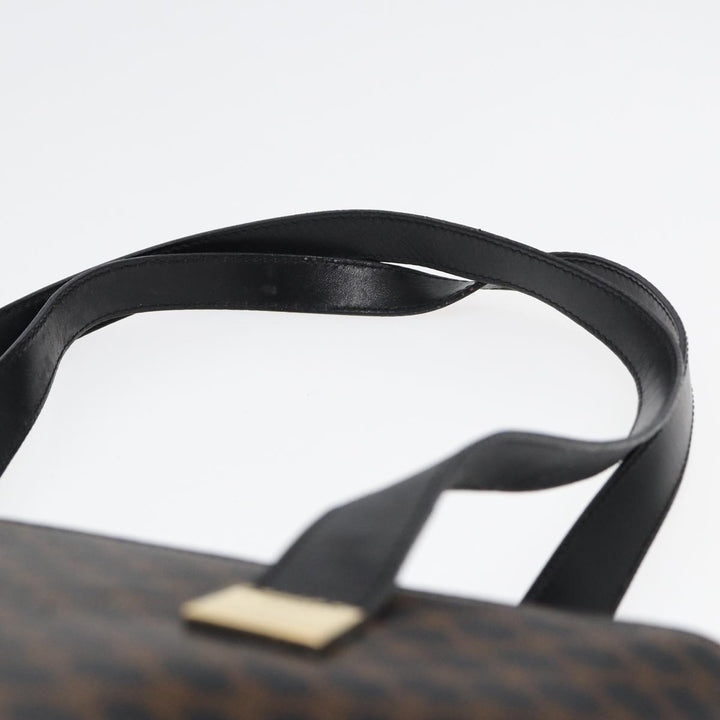 Celine Macadam Canvas Tote Bag PVC Black Auth ar12226
