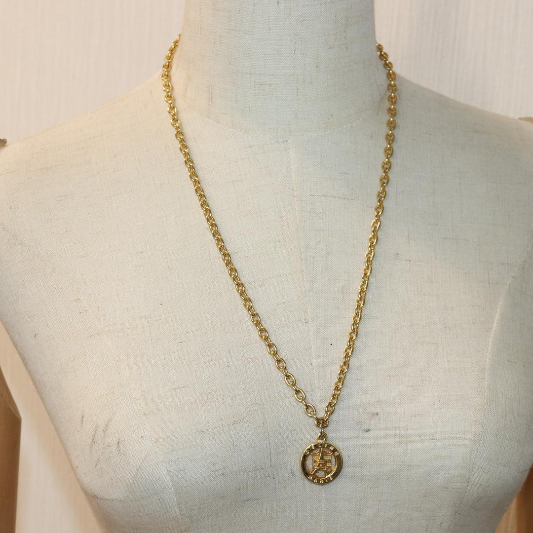 Celine Necklace metal Gold Auth ar12236