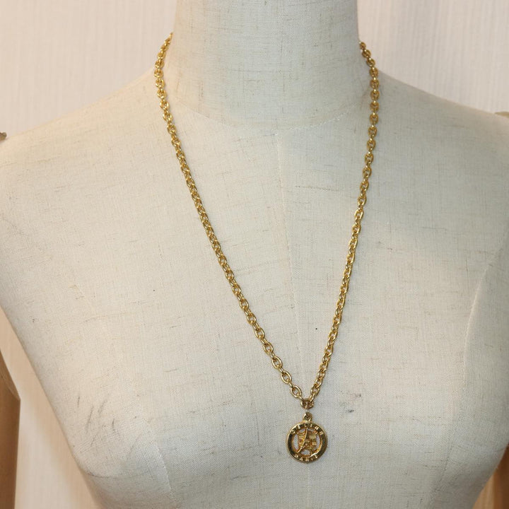 Celine Necklace metal Gold Auth ar12236