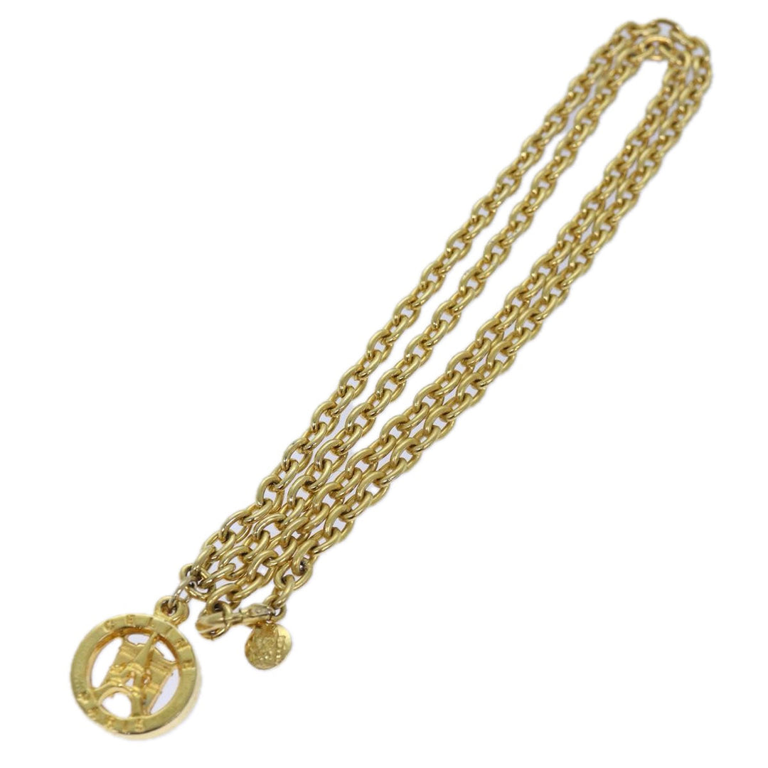 Celine Necklace metal Gold Auth ar12236