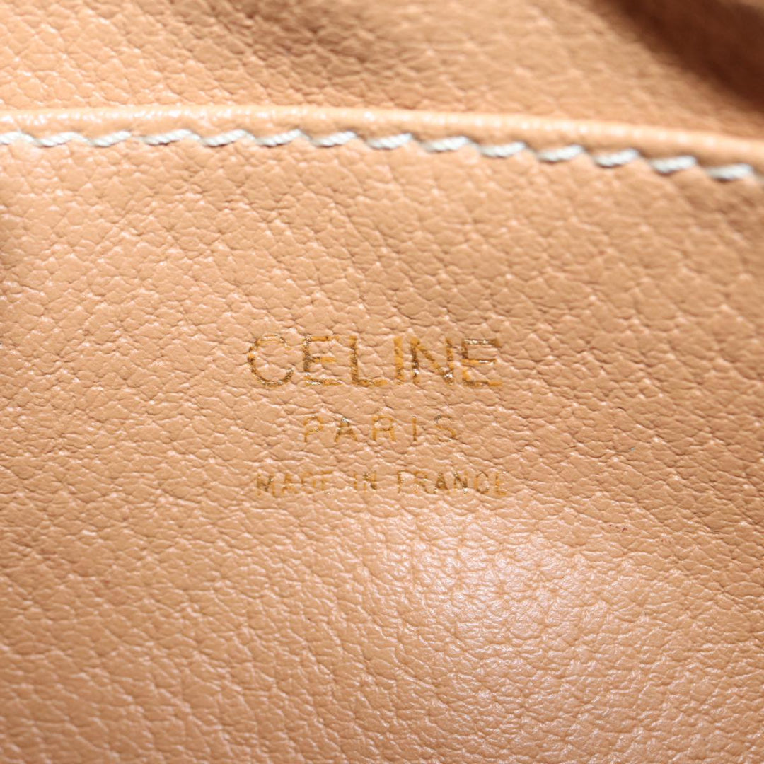 Celine Macadam Canvas Shoulder Bag PVC Leather Brown Auth ar12296