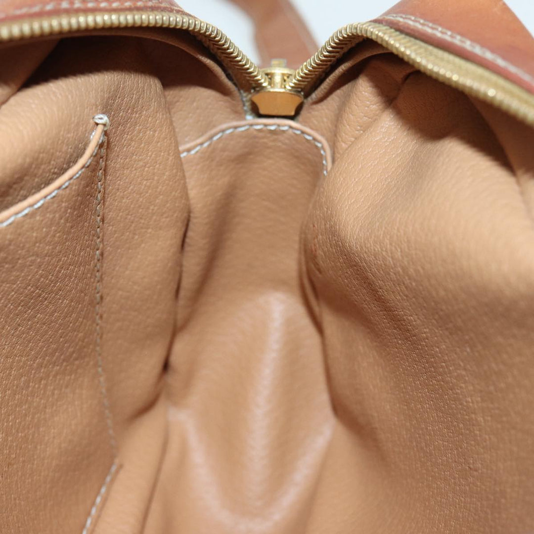 Celine Macadam Canvas Shoulder Bag PVC Leather Brown Auth ar12296