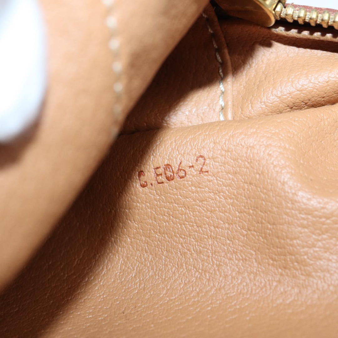 Celine Macadam Canvas Shoulder Bag PVC Leather Brown Auth ar12296