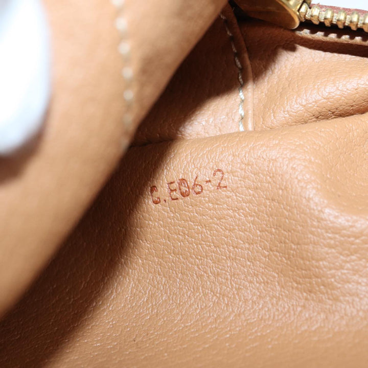 Celine Macadam Canvas Shoulder Bag PVC Leather Brown Auth ar12296