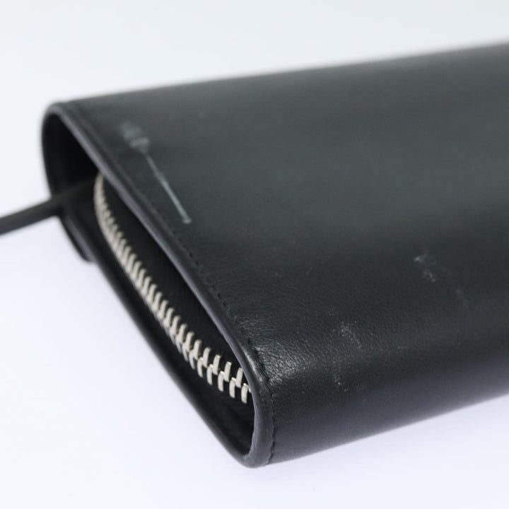 Top Quality Balenciaga Paper Manny Long Wallet Leather Black Silver 371661 Auth ar12342