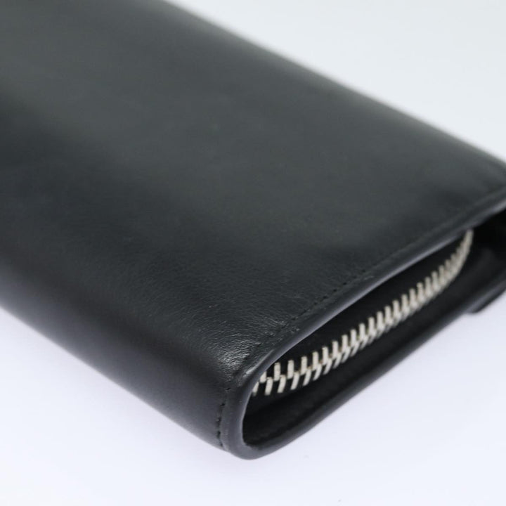 Top Quality Balenciaga Paper Manny Long Wallet Leather Black Silver 371661 Auth ar12342