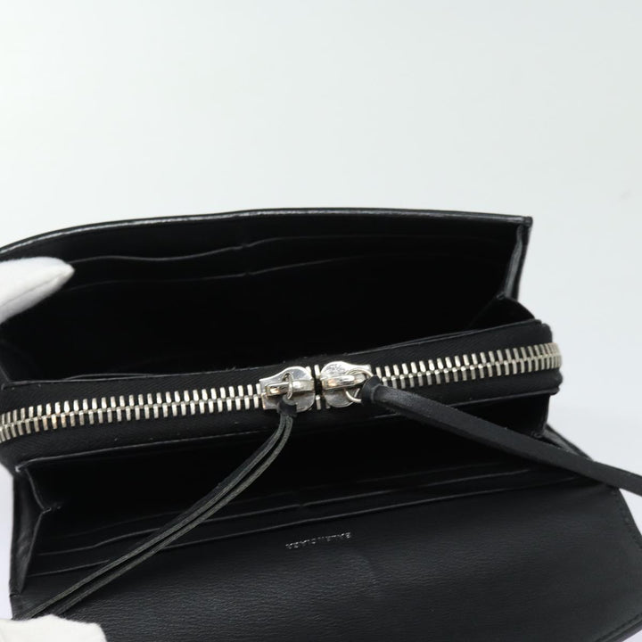 Top Quality Balenciaga Paper Manny Long Wallet Leather Black Silver 371661 Auth ar12342