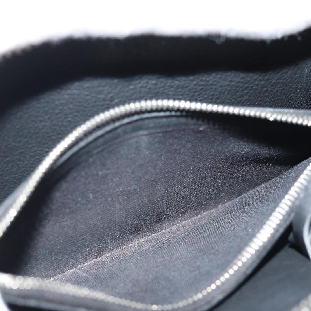 Top Quality Balenciaga Paper Manny Long Wallet Leather Black Silver 371661 Auth ar12342