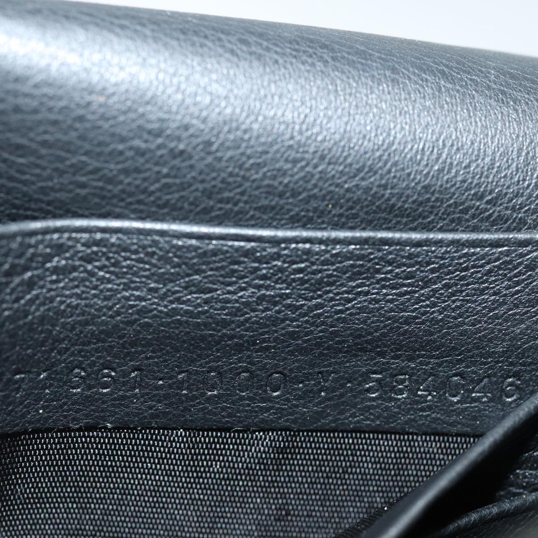 Top Quality Balenciaga Paper Manny Long Wallet Leather Black Silver 371661 Auth ar12342