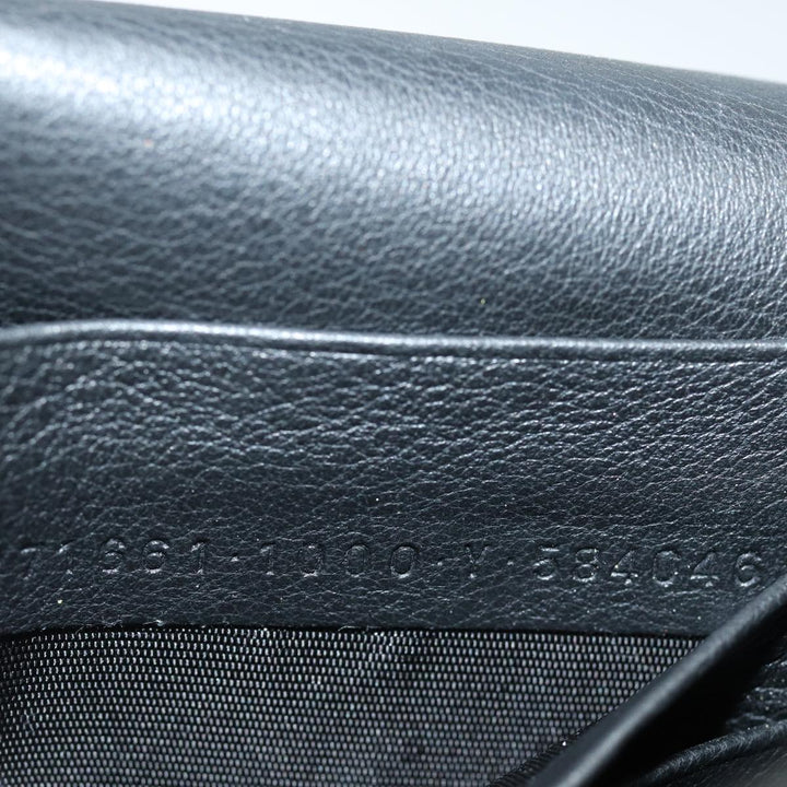 Top Quality Balenciaga Paper Manny Long Wallet Leather Black Silver 371661 Auth ar12342