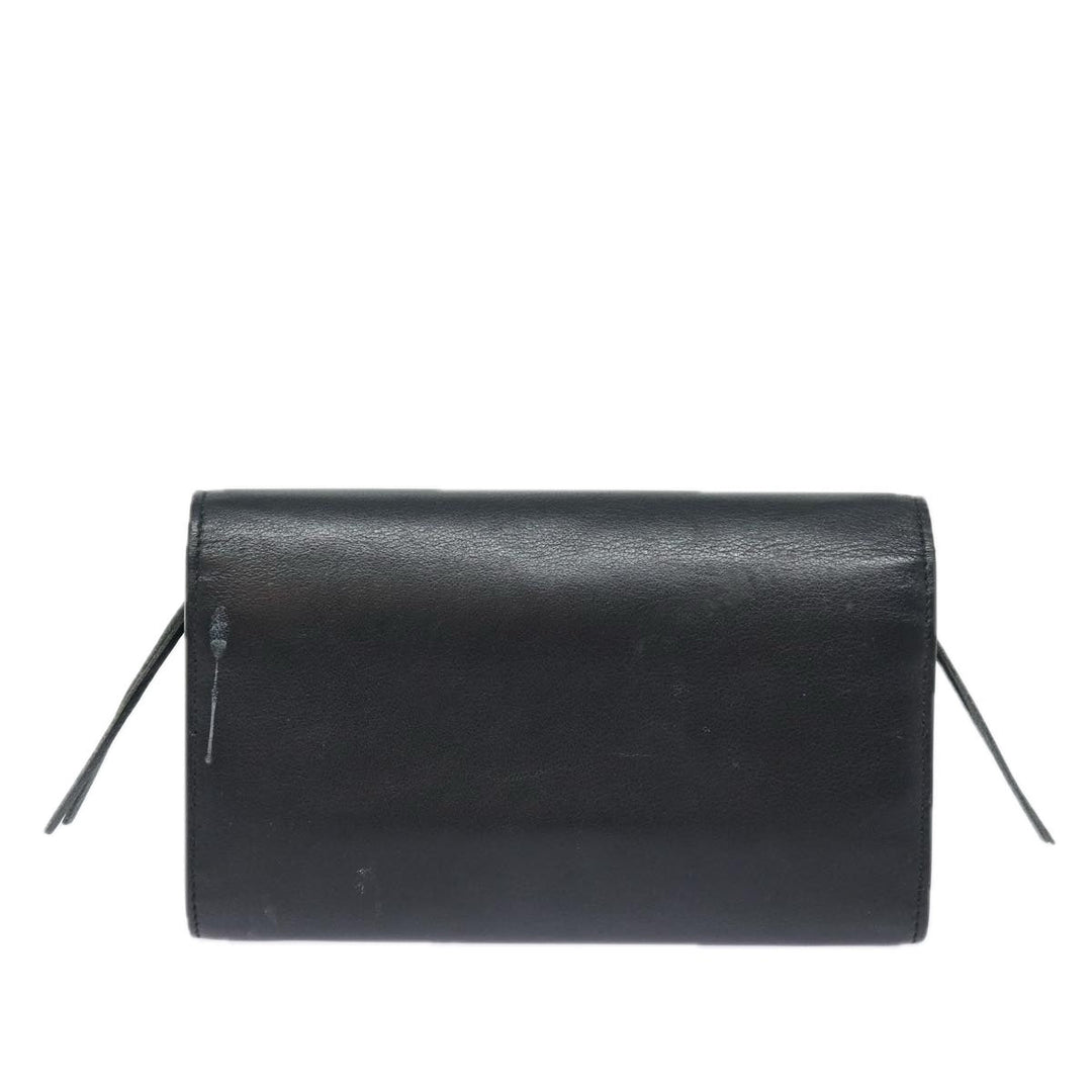 Top Quality Balenciaga Paper Manny Long Wallet Leather Black Silver 371661 Auth ar12342