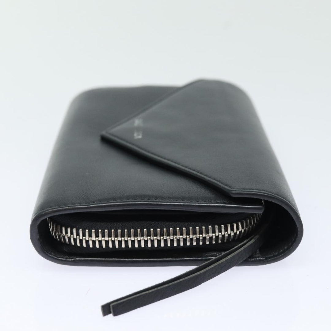 Top Quality Balenciaga Paper Manny Long Wallet Leather Black Silver 371661 Auth ar12342