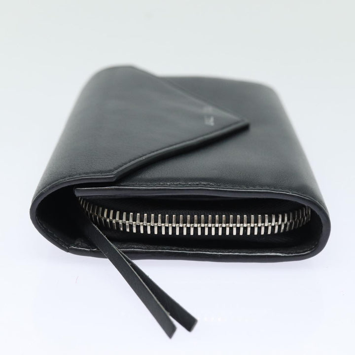 Top Quality Balenciaga Paper Manny Long Wallet Leather Black Silver 371661 Auth ar12342