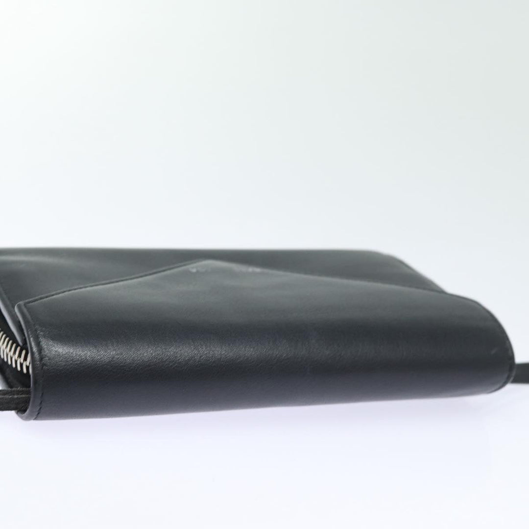 Top Quality Balenciaga Paper Manny Long Wallet Leather Black Silver 371661 Auth ar12342