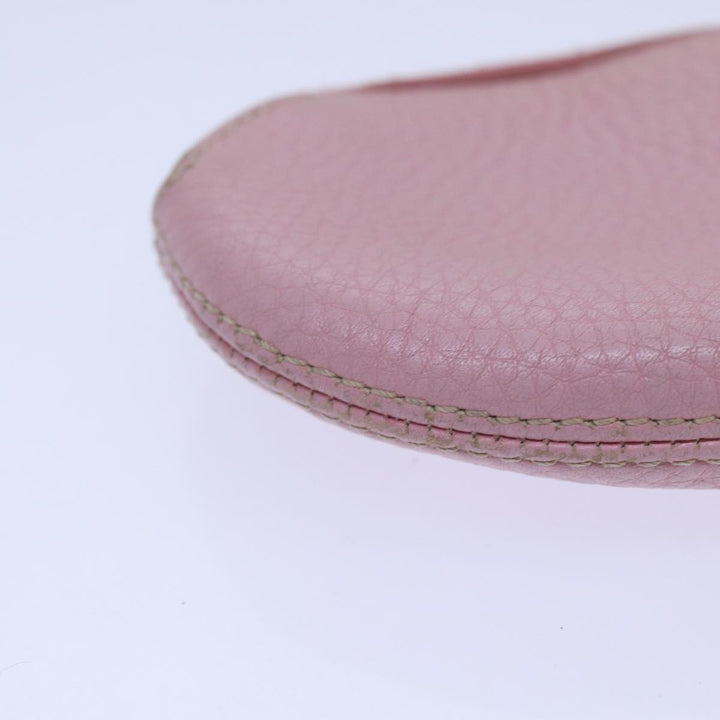 Celine Coin Purse Leather Pink Gold Auth ar12367