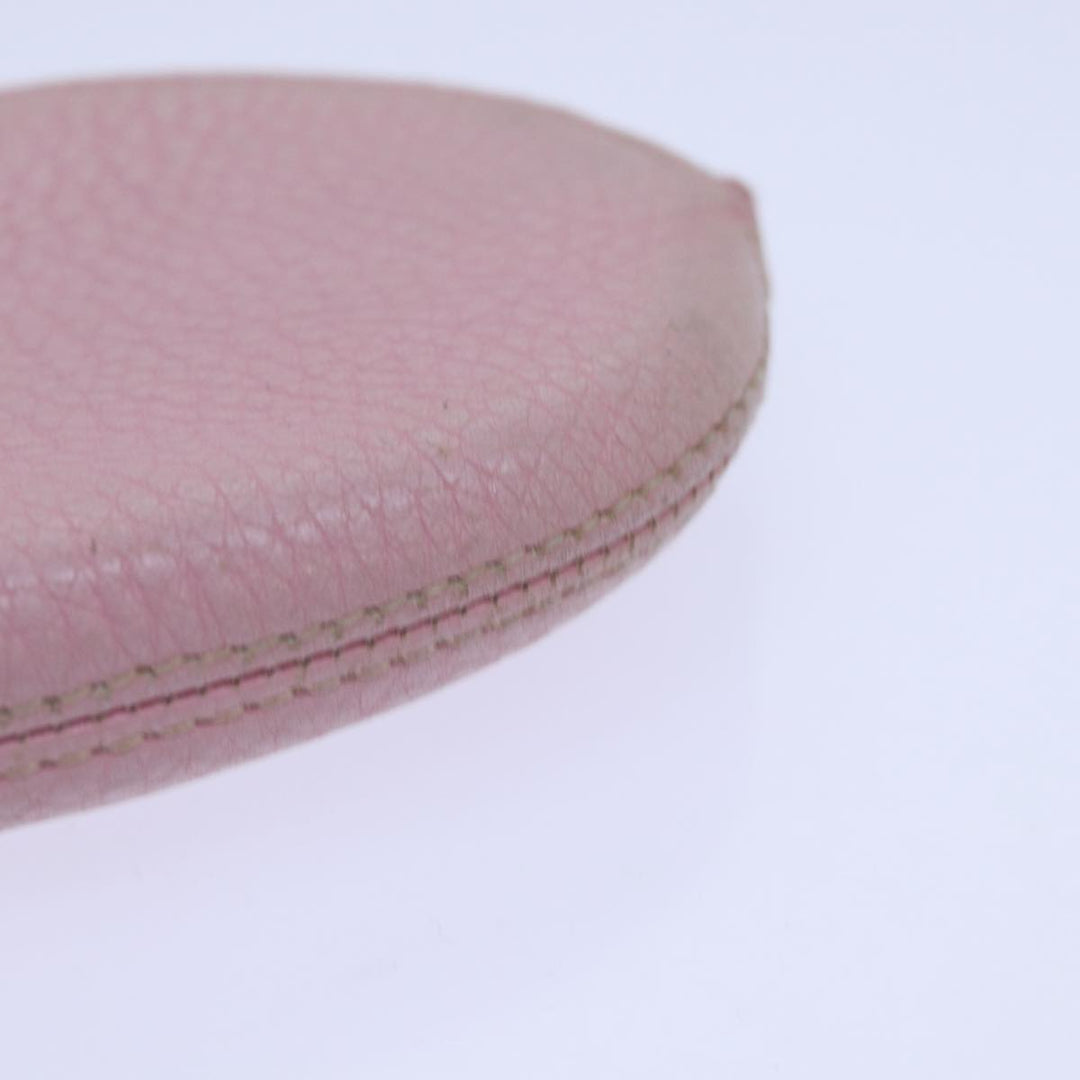 Celine Coin Purse Leather Pink Gold Auth ar12367