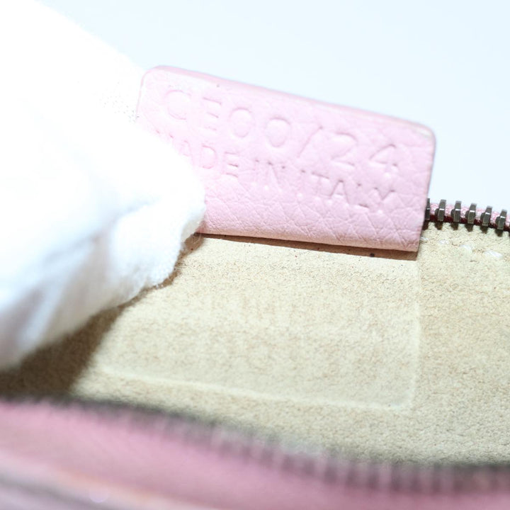 Celine Coin Purse Leather Pink Gold Auth ar12367