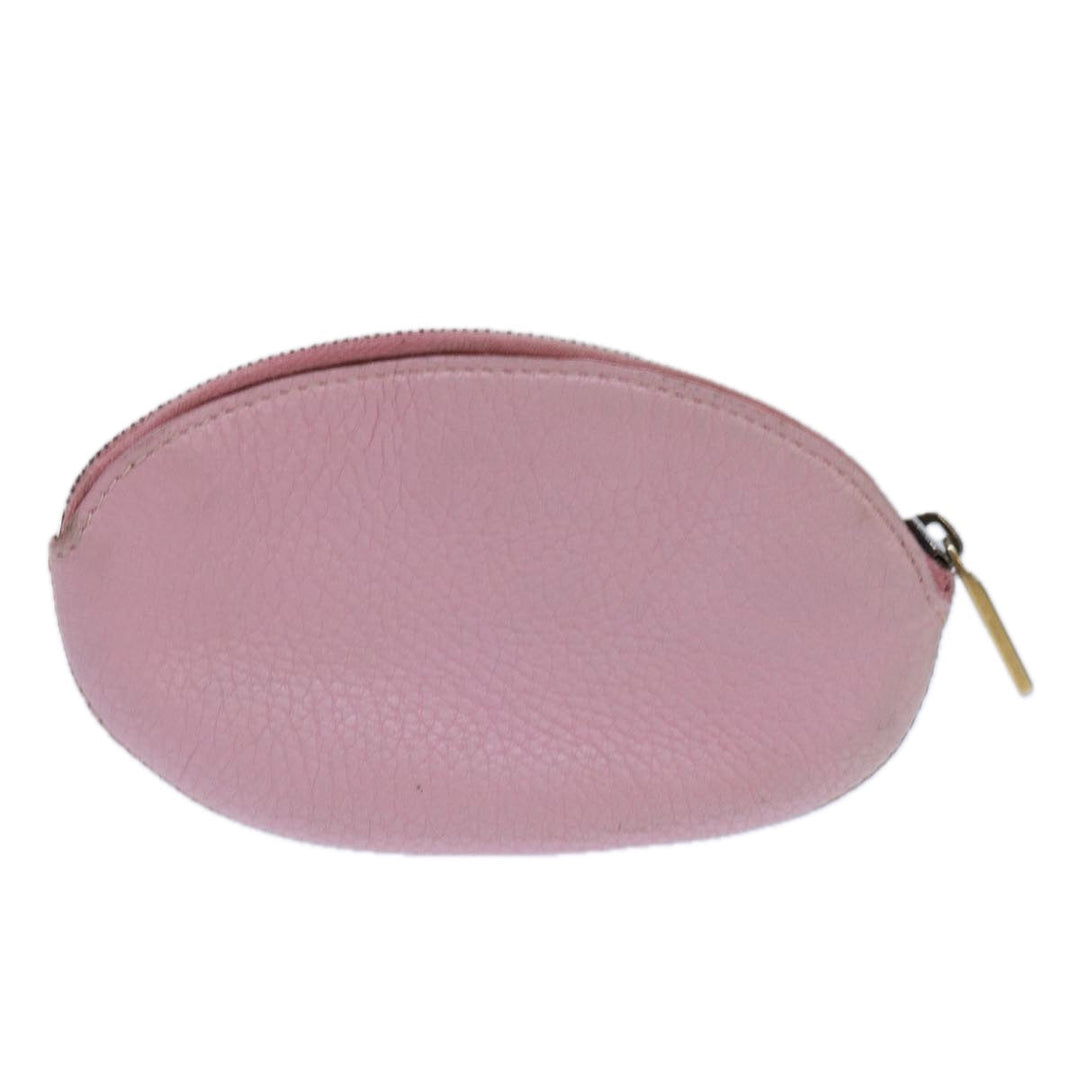 Celine Coin Purse Leather Pink Gold Auth ar12367