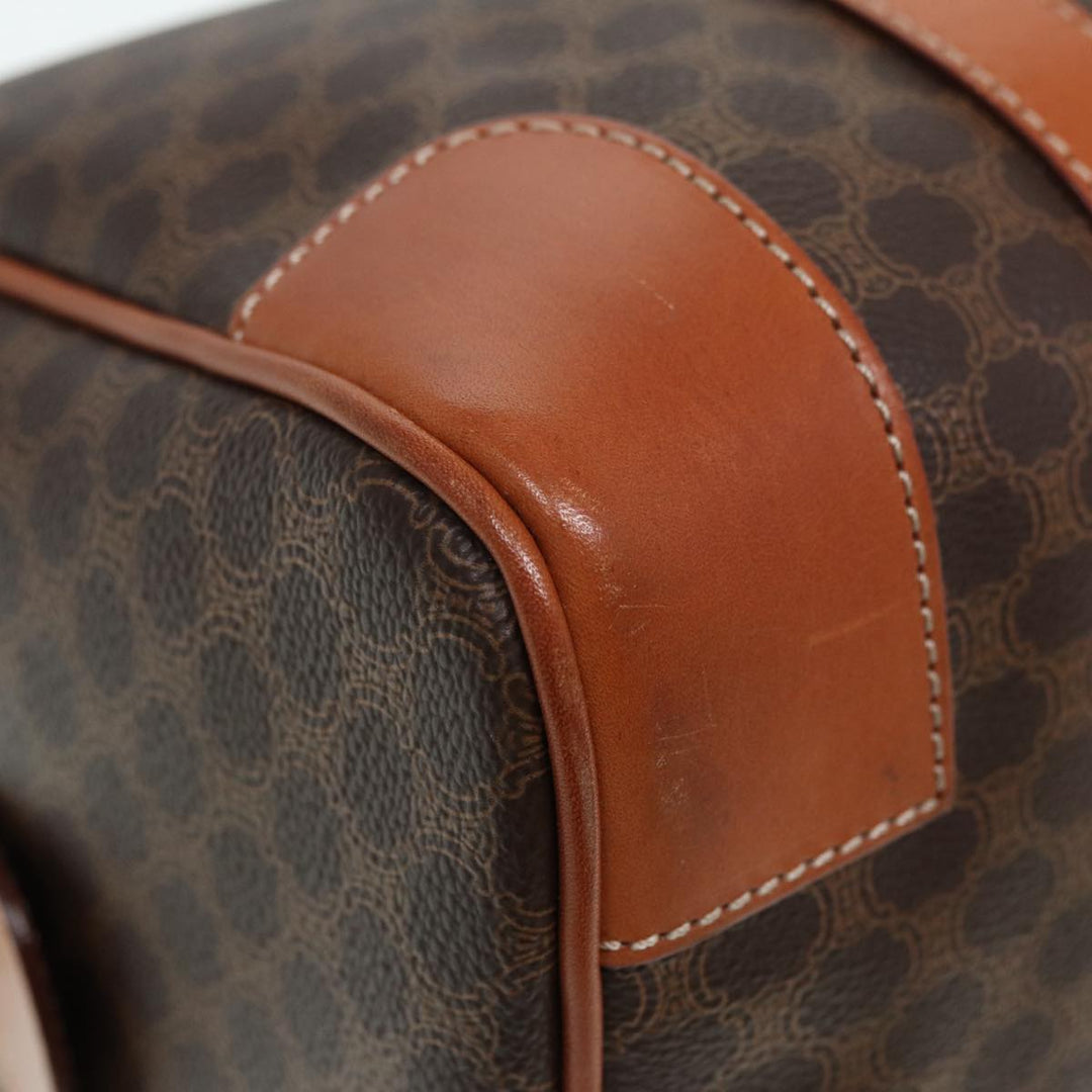 Celine Macadam Canvas Hand Bag PVC Leather Brown Gold Auth ar12375