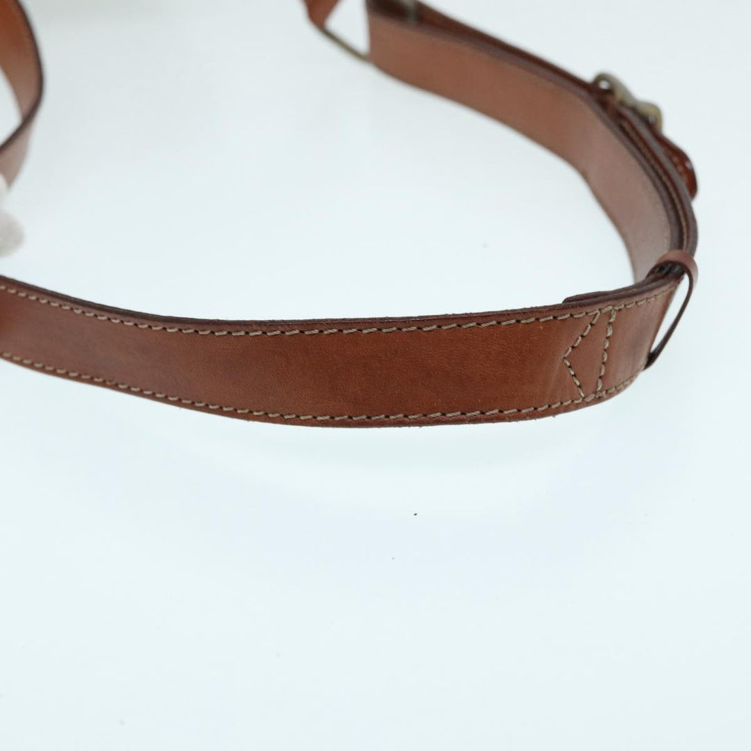 Celine Macadam Canvas Shoulder Bag PVC Leather Brown Silver Auth ar12406