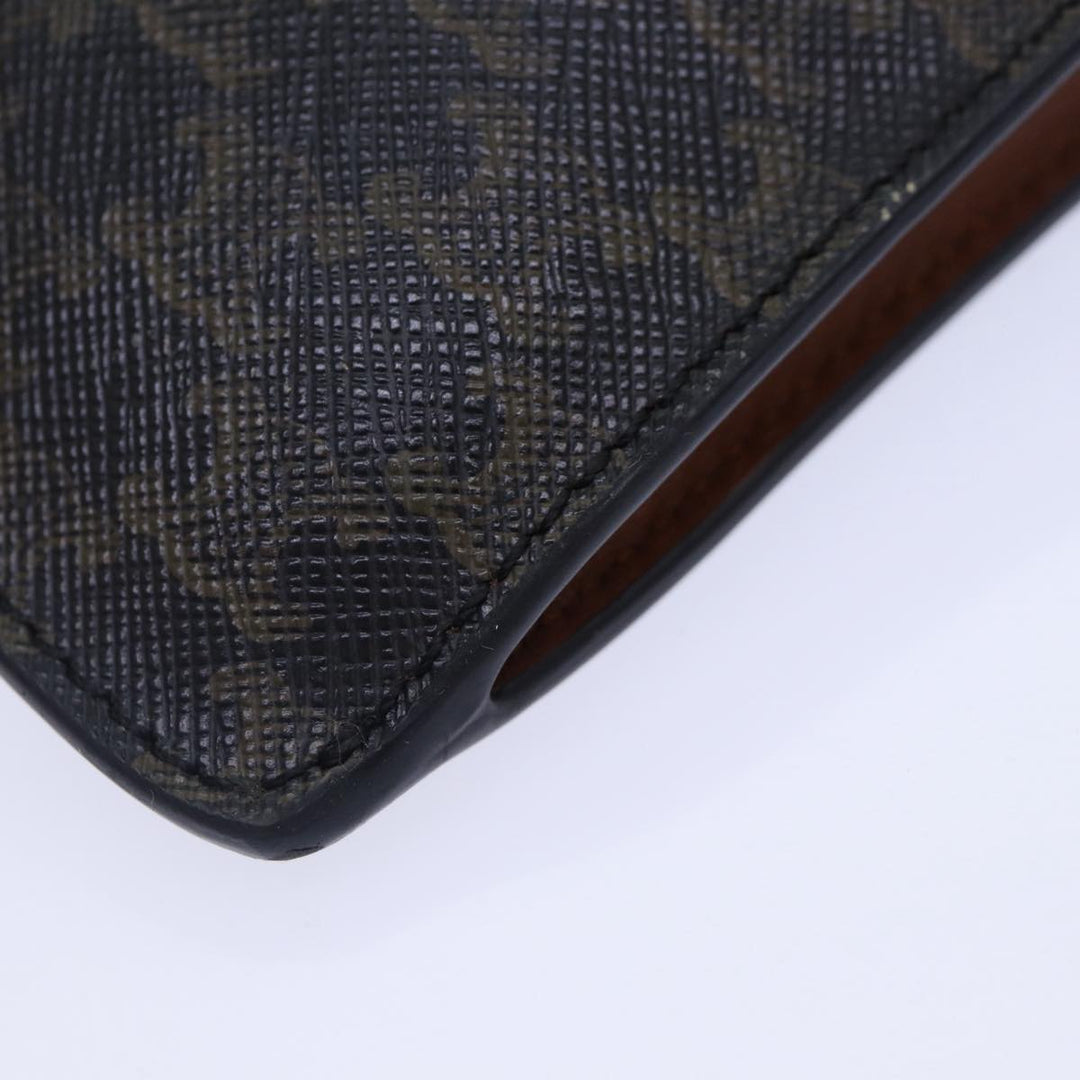 Celine Phone case Macadam Canvas PVC Leather Black Brown Auth ar12461