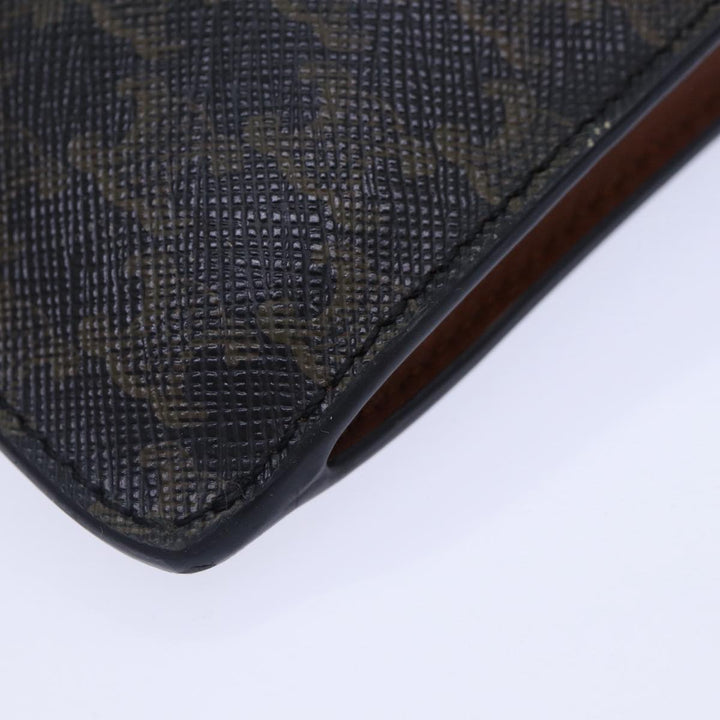 Celine Phone case Macadam Canvas PVC Leather Black Brown Auth ar12461