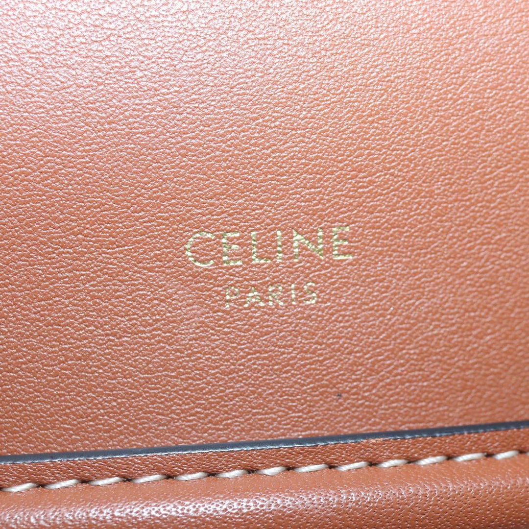 Celine Phone case Macadam Canvas PVC Leather Black Brown Auth ar12461