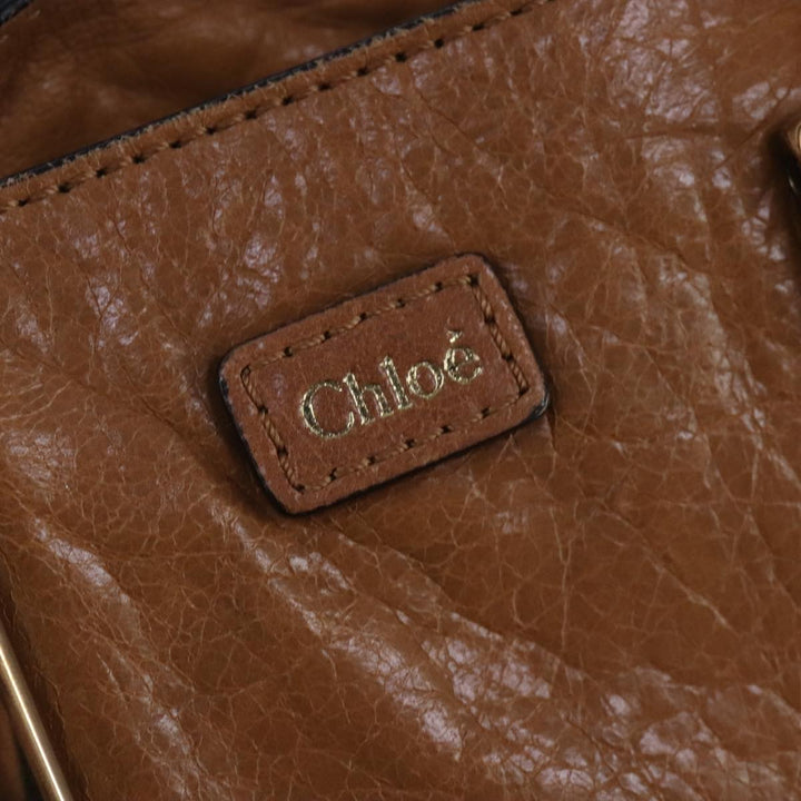 Chloe Etel Hand Bag Leather 2way Beige Gold ar13032