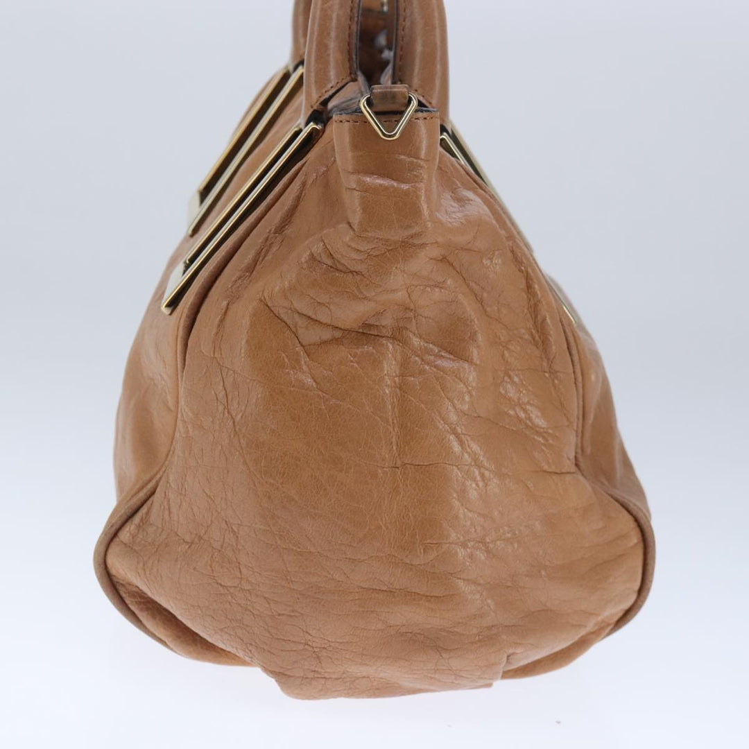 Chloe Etel Hand Bag Leather 2way Beige Gold ar13032