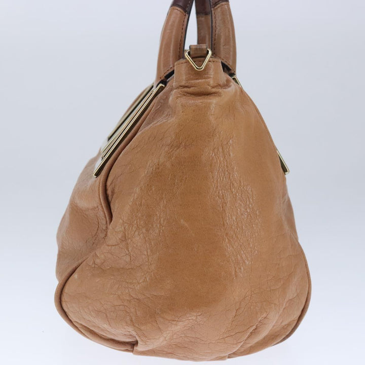 Chloe Etel Hand Bag Leather 2way Beige Gold ar13032